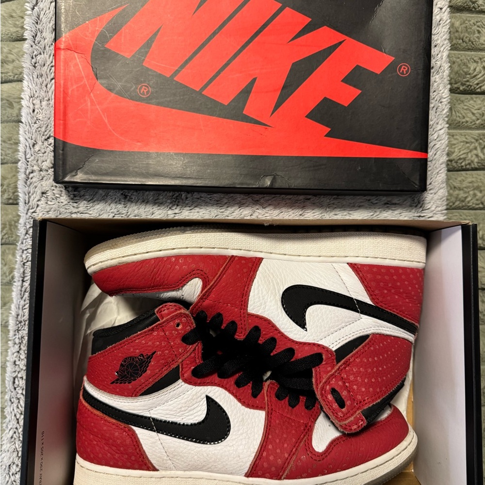 Nike Men’s Red White Black High-Top Sneakers - Iconic Swoosh